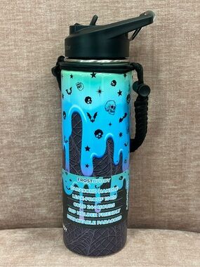 FrostBuddy Teal & Black Insulated Water Bottle with Paracord Handle